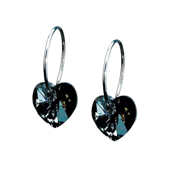 Blomdahl Örhängen NT Heart 10 mm & Ring 14 mm Black Diamond 1 par