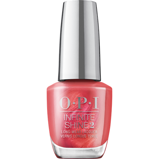 OPI Infinite Shine Celebration Collection Paint the Tinseltown Red