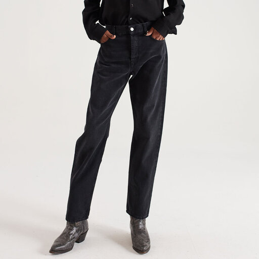 Straight Cut Jeans Rinsed Blue/Black