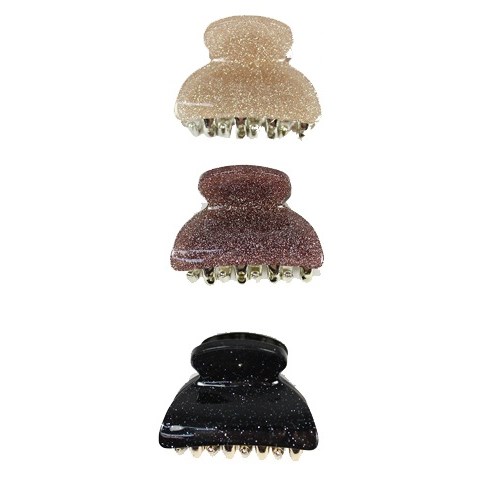 LYKO 3 Pack Klämmor Med Glitter Brown