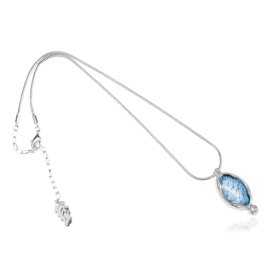 Oyster Amulet 45 Silver/marble Blue