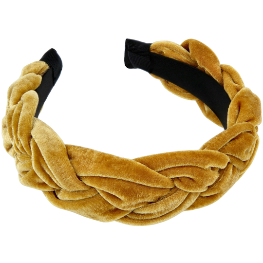 LYKO Diadem Braided Velvet Mustard