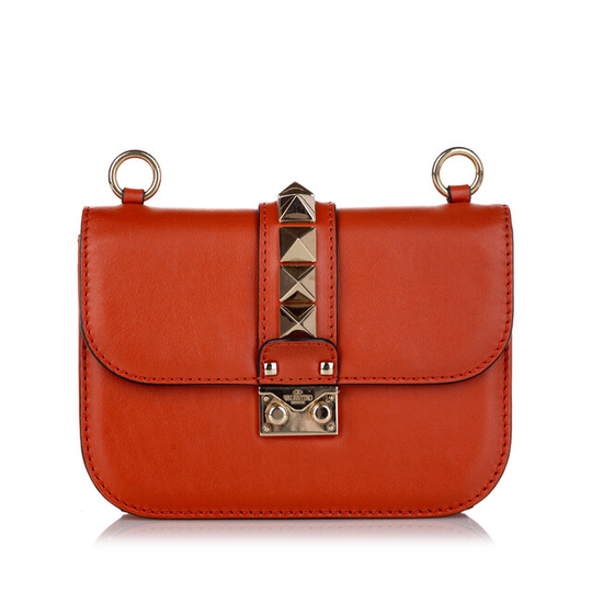 Valentino Rockstud Glam Lock Leather Crossbody Bag