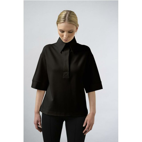 Ems Ecovero Collar Top Black