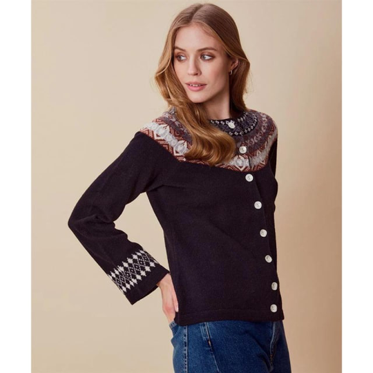 Mönstrad Cardigan - Vendela Black