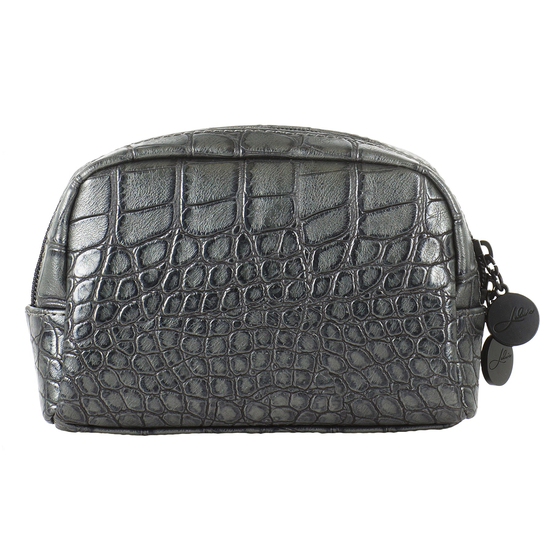 LULU'S ACCESSORIES Beauty Cosmetic Bag Mini Shimmery Black