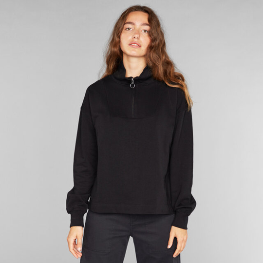 Sweatshirt Halfzip Mariestad Black
