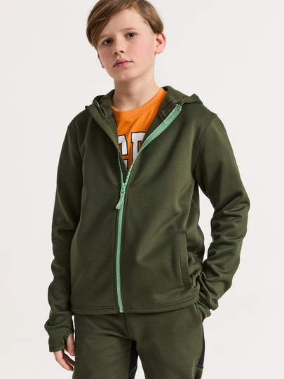 Hoodie med dragkedja och sidfickor