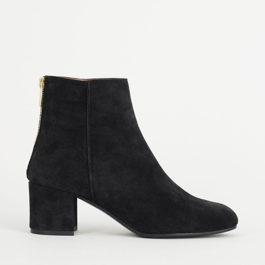 Mei Black Suede Ankle Boots