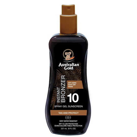 Australian Gold SPF10 Spray Gel With Bronzer 237 ml