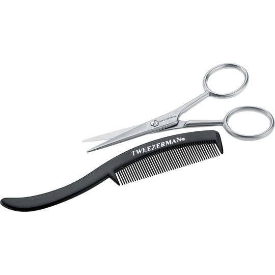 Moustache Scissors with Comb, Tweezerman Skägg & Mustasch