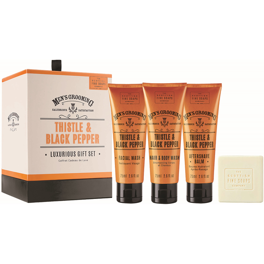 The Scottish Fine Soap Thistle & Black Pepper Luxurious Gift Set