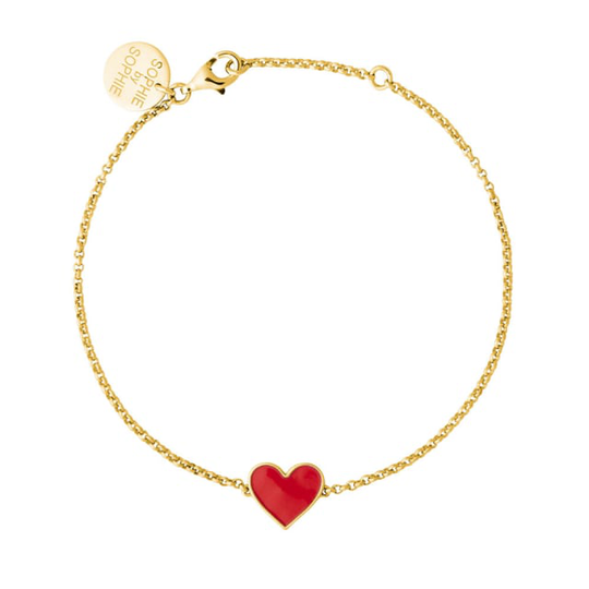 Enamel Red Heart Bracelet