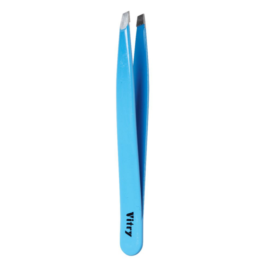 Vitry Professional Tweezer Slant Ends Stainless Steel Blue 1 st
