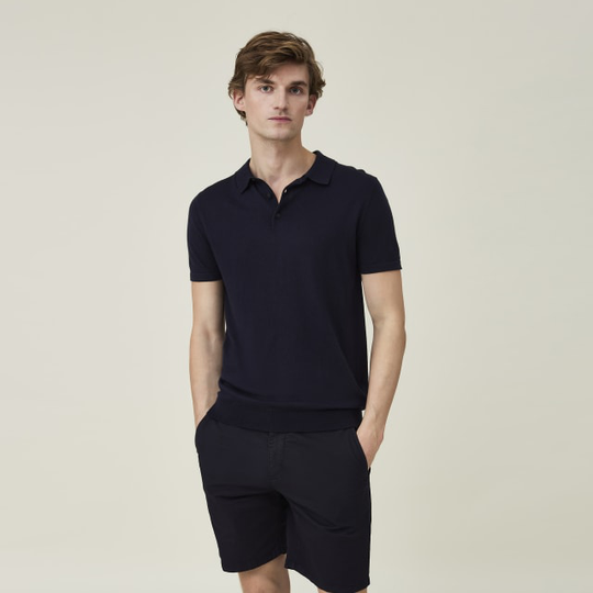 Angelo Cotton/silk Blend Knitted Polo