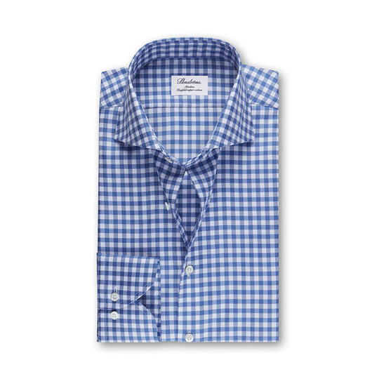 Slimline Shirt Gingham Checked Blue