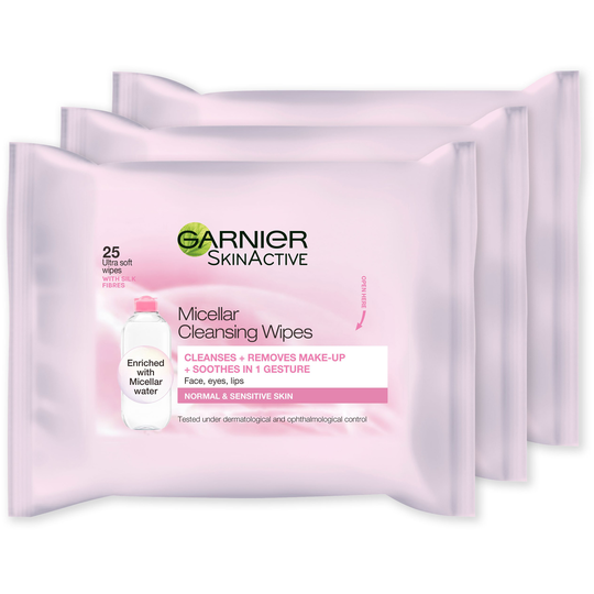 Garnier Skin Active Cleansing Wipes Micellar Trio
