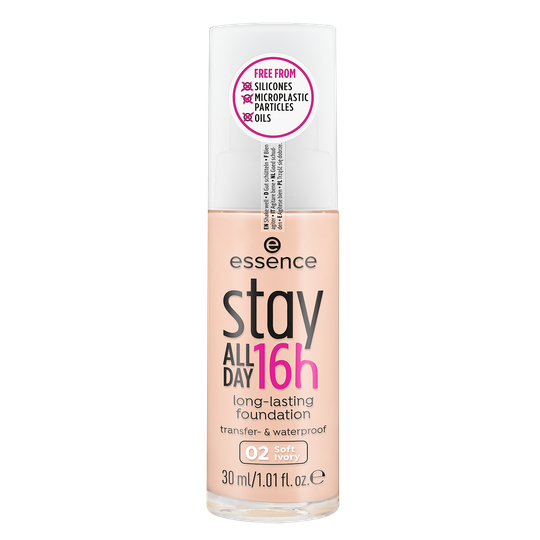 essence stay ALL DAY 16h long-lasting foundation 02 Soft Ivory