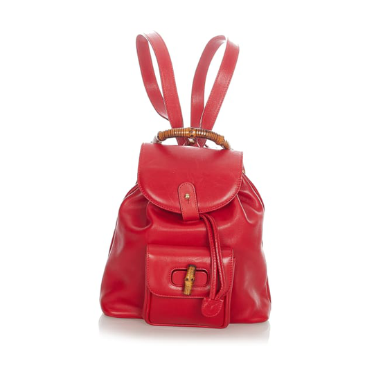 Gucci Bamboo Leather Drawstring Mini Backpack