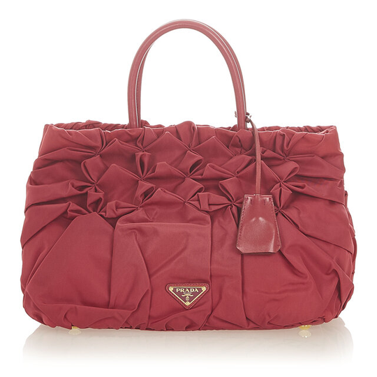 Prada Gathered Tessuto Tote Bag