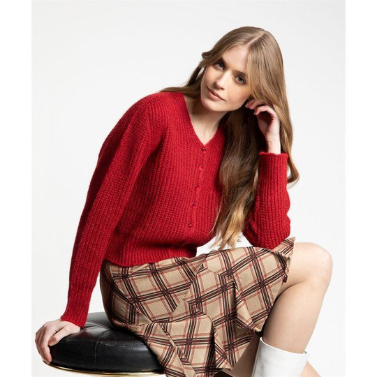 Stickad Cardigan I Mohair - Jenny Red