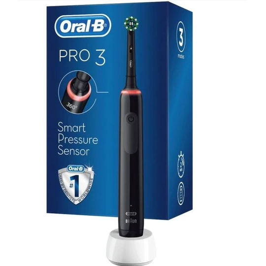 Oral-B PRO 3 Cross Action 3000 Eltandborste Black Edition 1 st
