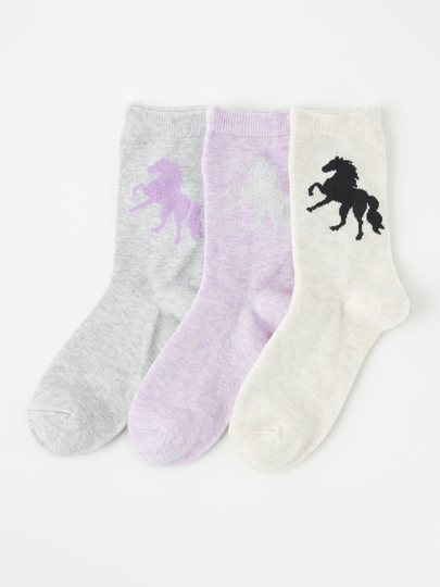 3-pack strumpor med hästar