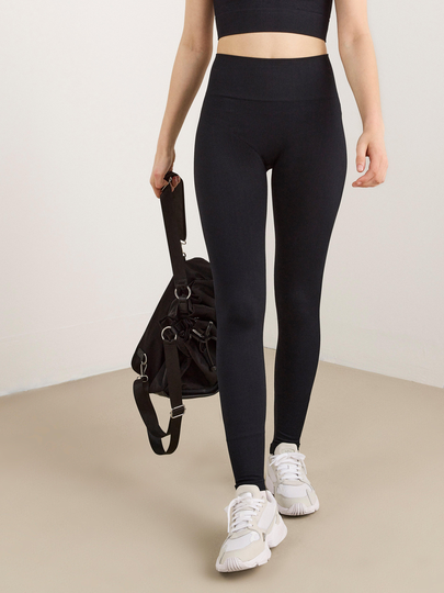 Seamless ribbade träningsleggings