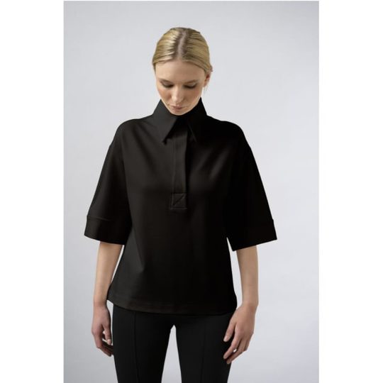 Ems Collar Top - Black