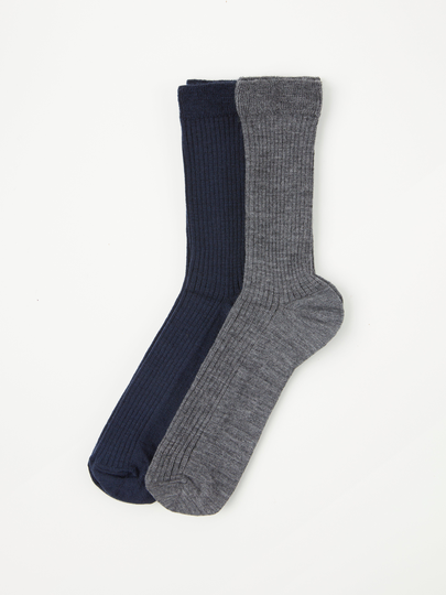 2-pack sockor i ullblandning