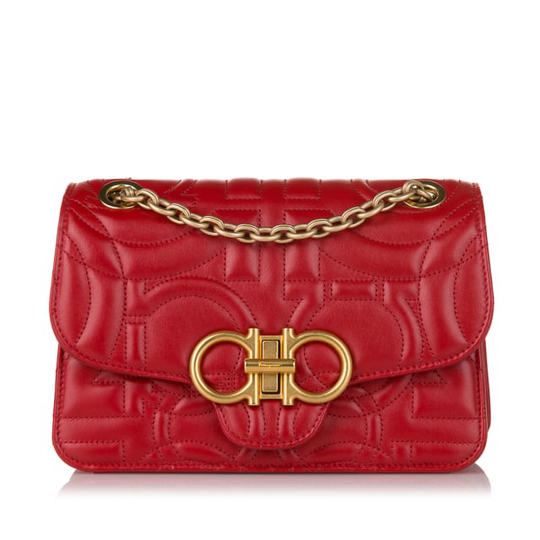 Ferragamo Gancini Quilted Leather Shoulder Bag