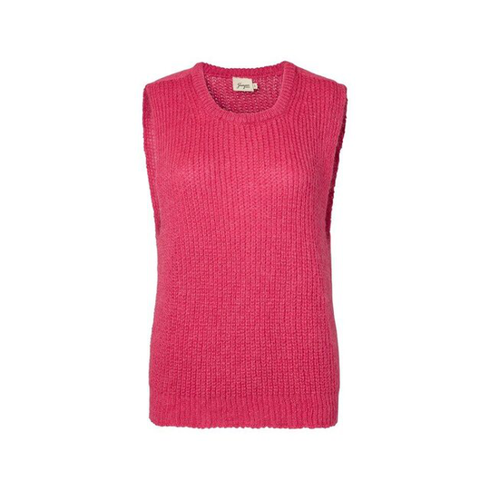 Stickad Väst I Brun Mohair - Magdalena Pink