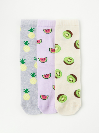 3-pack strumpor med frukter