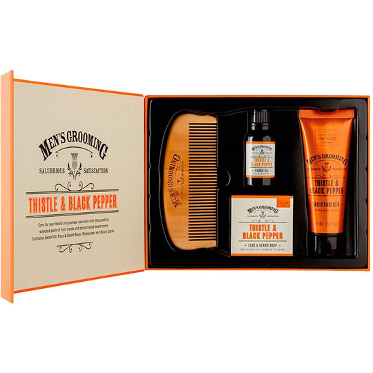 The Scottish Fine Soap Thistle & Black Pepper Face & Beard Care Kit