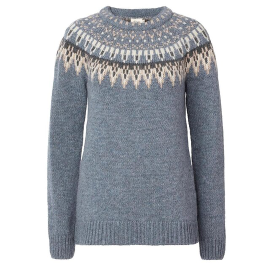 Jumper med mönsterstickat ok - Veda
