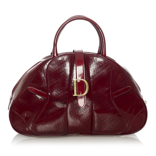 Dior Patent Leather Saddle Dome Handbag