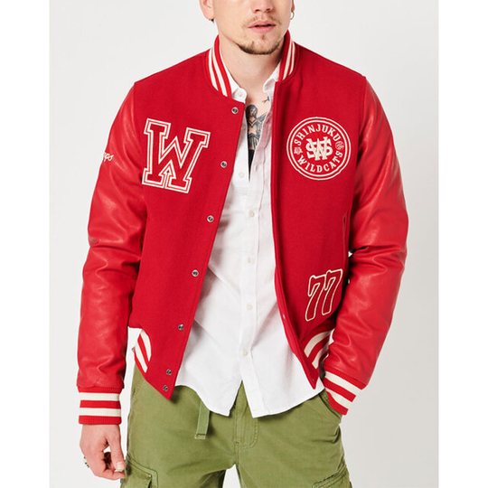 Vintage Varsity Patch Bomber Jacket