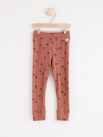 Leggings med svampar i merinoull