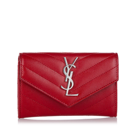 Ysl Monogram Leather Wallet