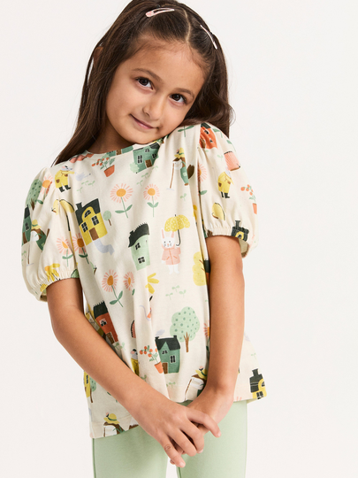 T-shirt med puffärm