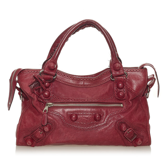 Balenciaga Motocross City Giant Brogues Leather Satchel