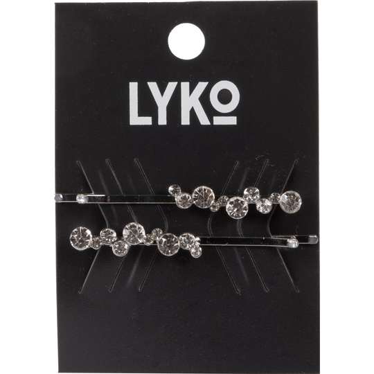 LYKO Hairpins Stone 2-pack Silver