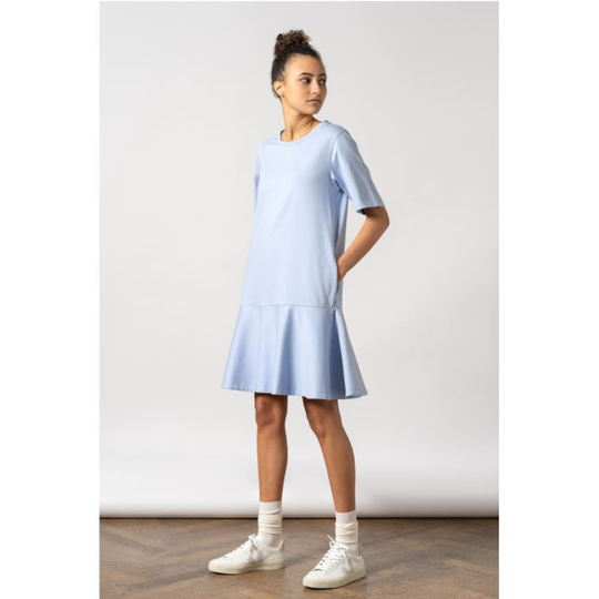 Chiko Org Cotton Dress - Ice Blue