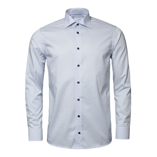 Skjorta I Signature Twill Med Geometriskt Mönster Contemporary Fit