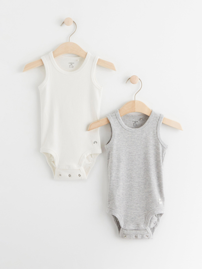 2-pack ribbade ärmlösa bodies