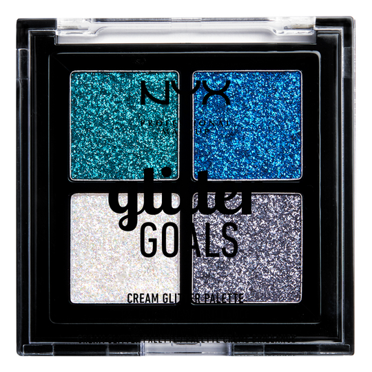 NYX Professional Makeup Glitter Goals Cream Quad Palette Glacier