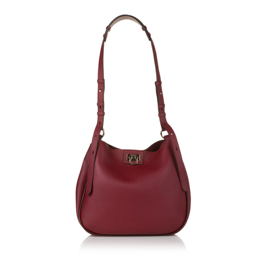 Ferragamo Gancini Leather Shoulder Bag