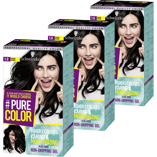 Schwarzkopf Pure Color 1.0 Raven Black 3 Pack