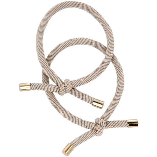 LYKO 2 pack hårsnoddar med knutdetalj Lt Beige