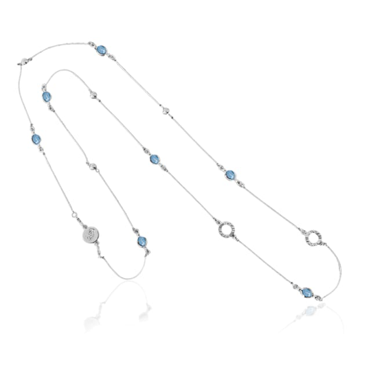 Oyster Iconic Necklace Gold/marble Blue